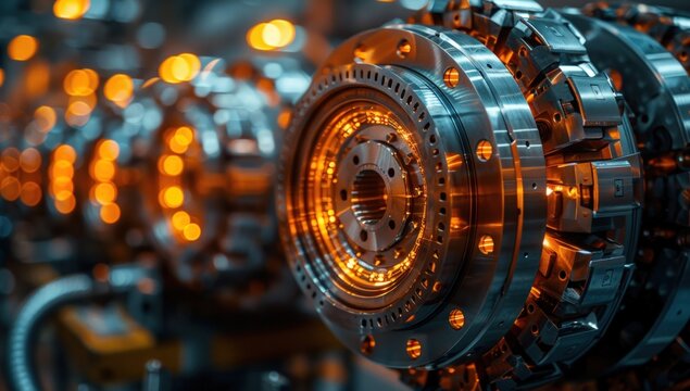 A close up of an electric motor's stator and copper wires.