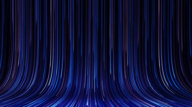 4k repetitive abstrack blue background. flowing glowing particle effect. smooth motion