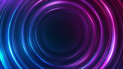 Abstract neon circle background with gradient lighting effects, creating a mesmerizing atmosphere