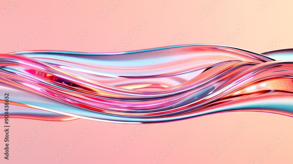 Poster a pink and blue abstract background with a wavy design on the bottom of the image