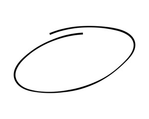 Obraz premium chalked circle frame grunge oval brush. underline and strikethrough stroke charcoal symbol for diagrams. Vector doodle marker drawing. Freehand stripe.