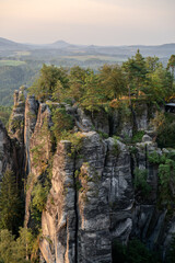 Sonnenaufgang &ndash; Blaue Stunde in der S&auml;chsischen Schweiz &ndash; Bastei - Elbsandsteingebirge