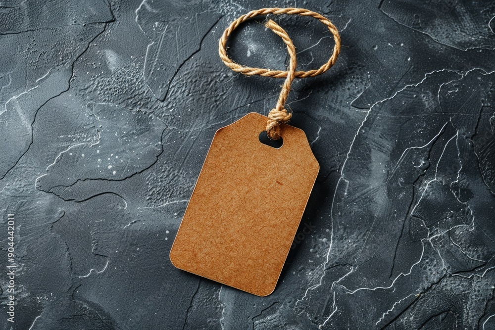 Aufkleber a simple rope with a brown tag attached, suitable for various uses such as diy projects or decoratio