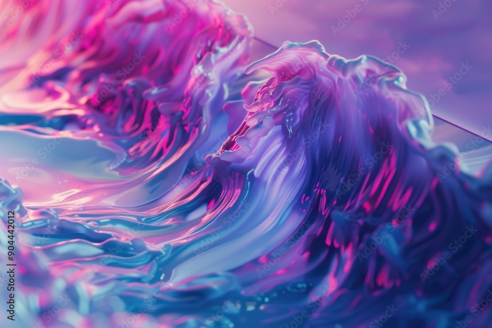 Poster a close-up shot of an ocean wave, suitable for use in illustrations about the power of nature or env