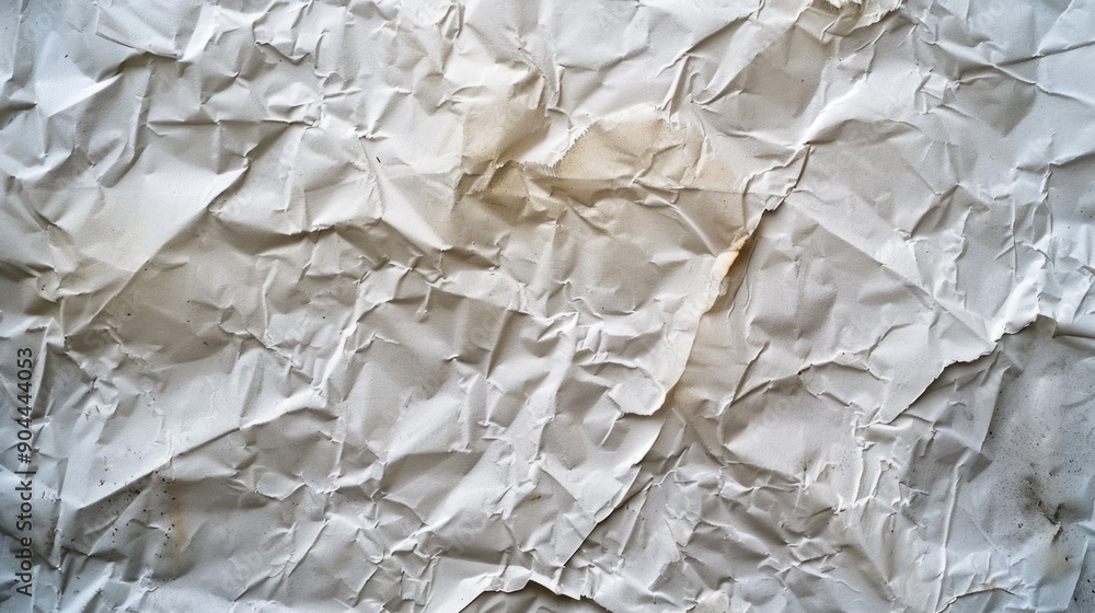 Aufkleber A close-up view of a piece of crumpled paper with wrinkles and folds, suitable for use in illustrations or designs where texture is important