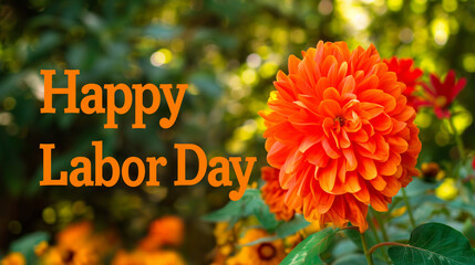 Text on Happy Labor Day card, celebration inscription on beautiful background