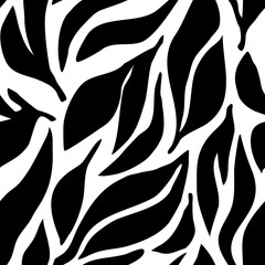 Seamless hand drawn tropical pattern. Vector Illustration.