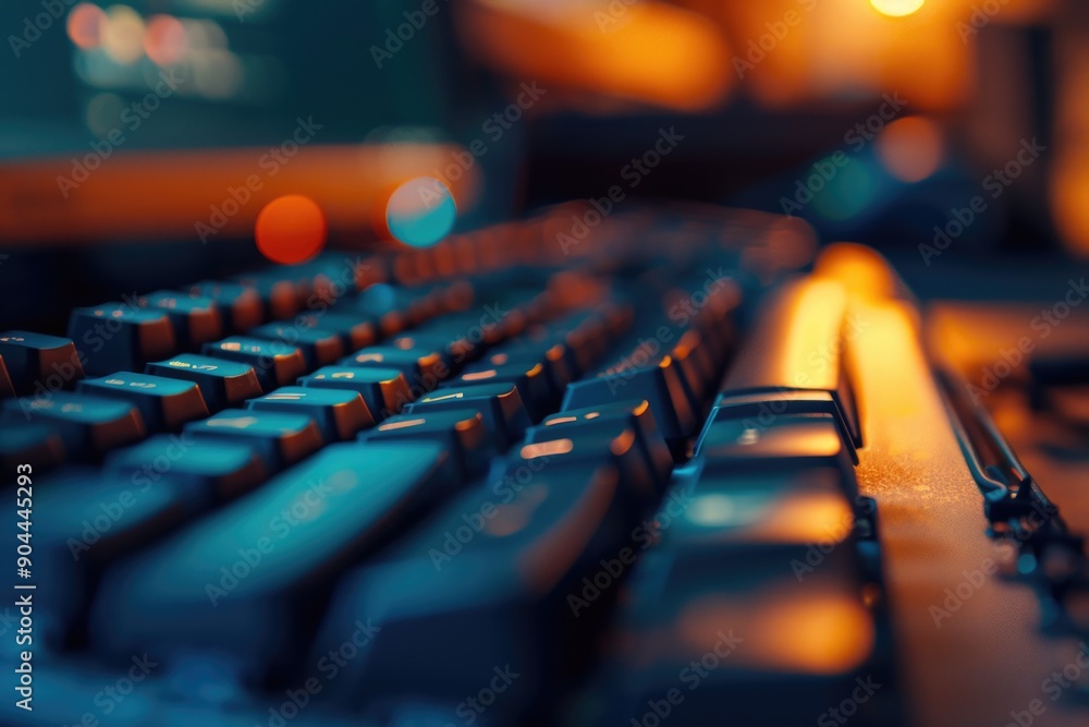 Aufkleber A blurred background and a focused view of a keyboard