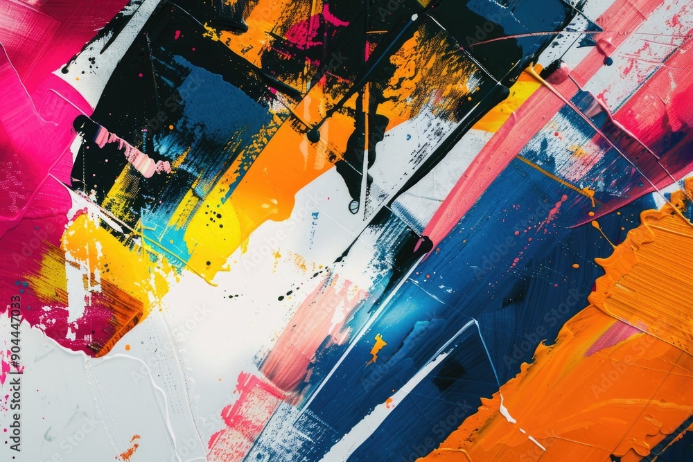 Poster a vibrant and colorful abstract art piece featuring multiple hues and textures