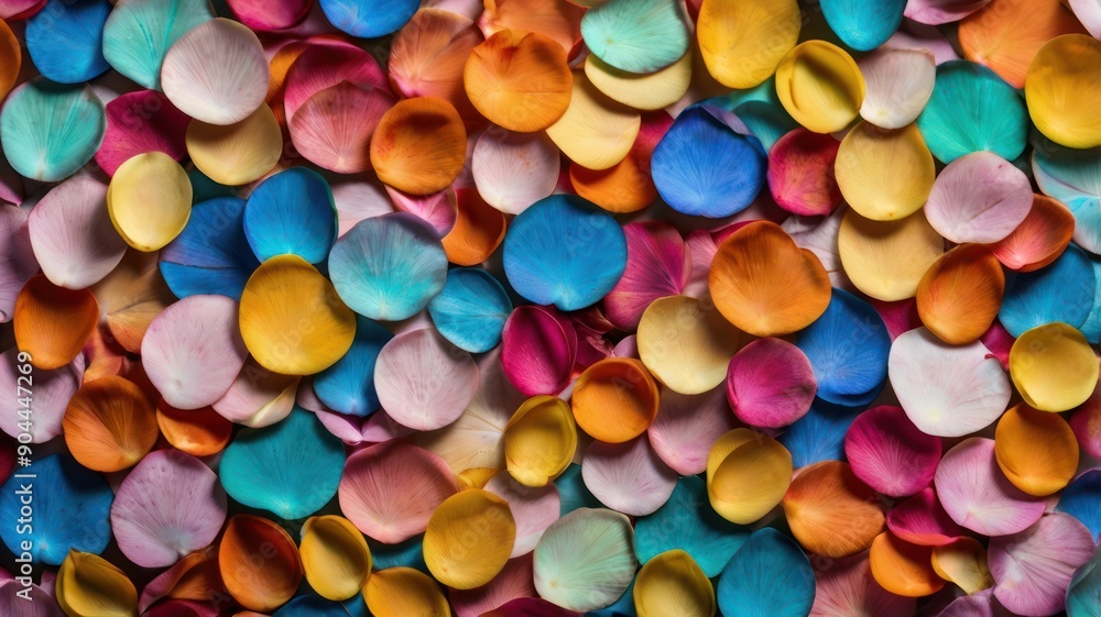 Aufkleber A vibrant array of colorful flower petals creating a lively and cheerful backdrop.