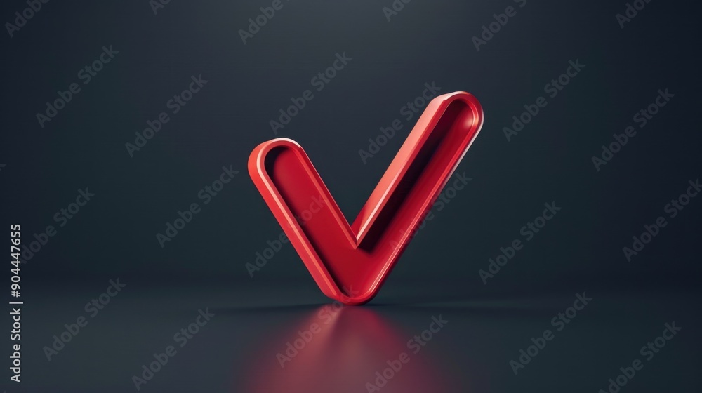 Poster a close-up shot of a red v-shaped object sitting on a black surface