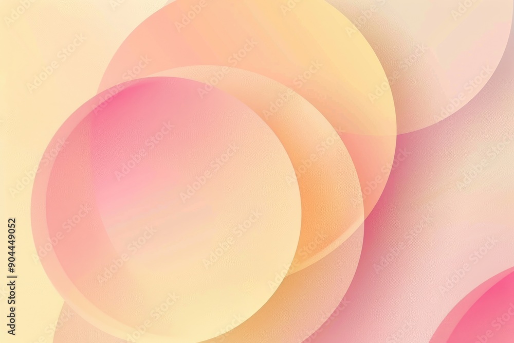 Poster abstract design featuring pink and yellow circles on a contrasting background