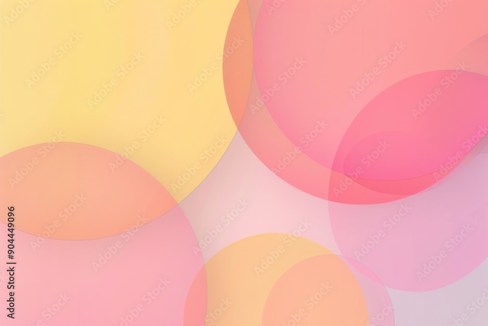 Aufkleber A simple design featuring multiple pink and yellow circles on a white background, great for use in marketing materials or as a decorative element
