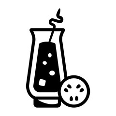 A hand drawn icon of cucumber juice 