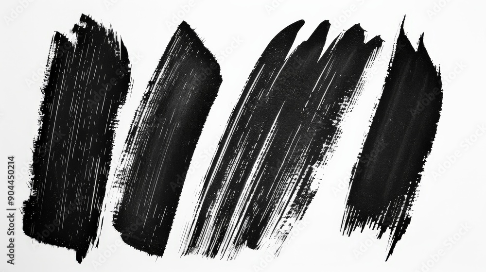 Aufkleber The image features bold black brushstrokes on a white background, creating a striking pattern that emphasizes contrast and dynamic movement.