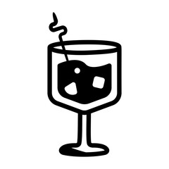 A hand drawn icon of hawaiian cocktail