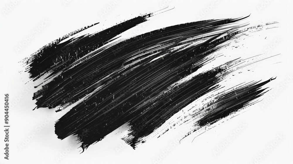 Aufkleber A creative combination of black brush strokes expressing artistic abstraction, symbolizing bold creativity, emotions, and dynamic visual art on a white canvas.