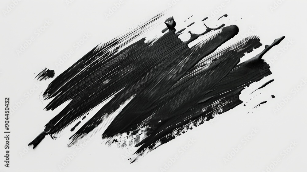 Aufkleber this artwork features abstract black brush strokes symbolizing artistic flair and creativity, render