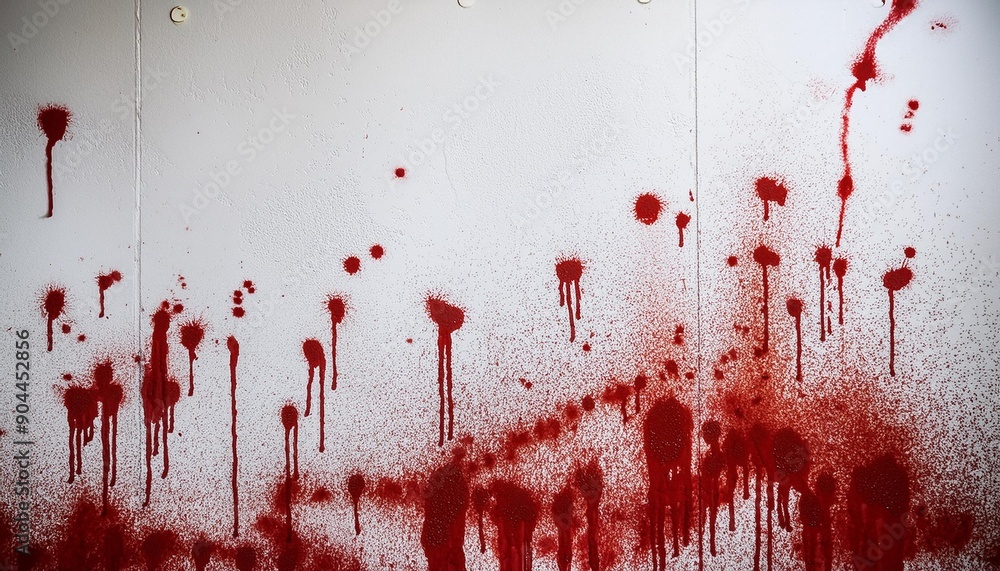 Poster scary bloody wall white wall with blood splatter for halloween background