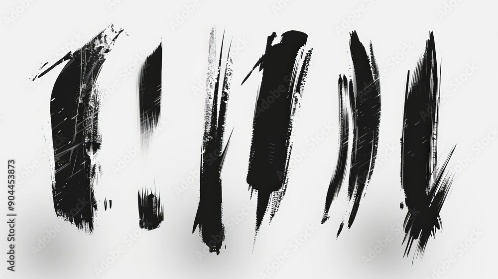 Poster this abstract image presents black paintbrush strokes on a white background, highlighting the contra