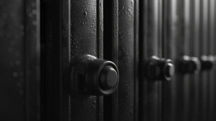 Obraz premium A collection of doors with varying designs and styles in monochrome tones