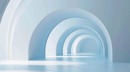 Obraz premium A white tunnel photo with illumination from both ends