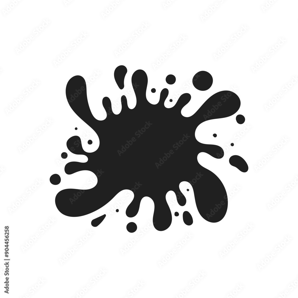 Poster black ink splatter vector illustration, perfect for use in graphic design, as a decorative element, 
