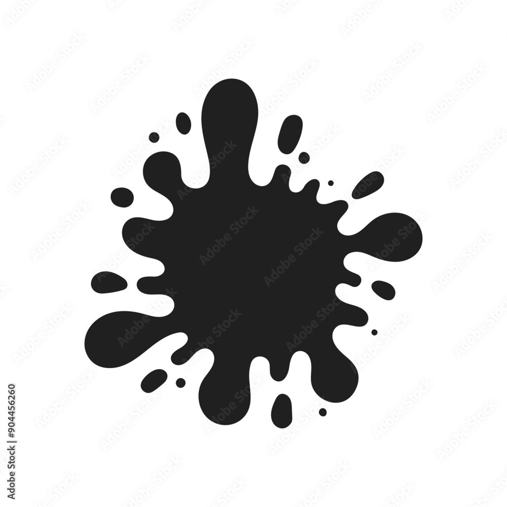Poster black ink splatter vector illustration, perfect for use in graphic design, as a decorative element, 