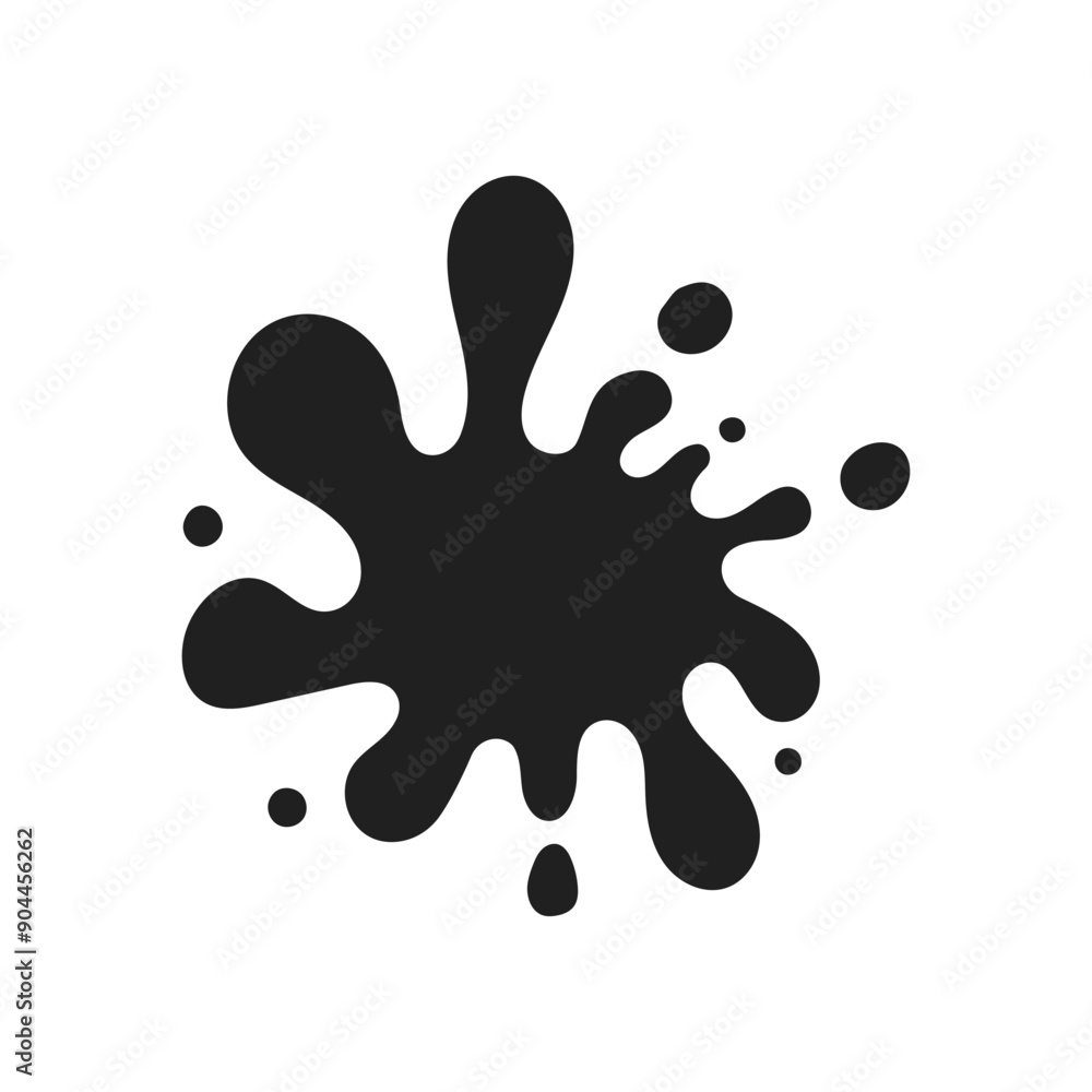 Poster black ink splatter vector illustration, perfect for use in graphic design, as a decorative element, 