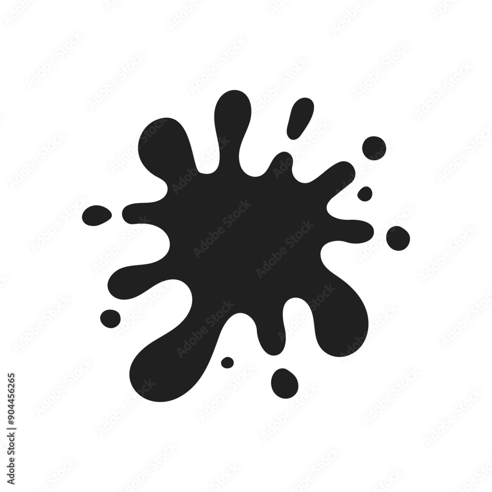 Poster black ink splatter vector illustration, perfect for use in graphic design, as a decorative element, 