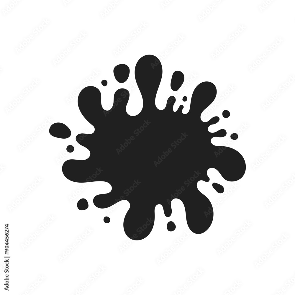 Poster black ink splatter vector illustration, perfect for use in graphic design, as a decorative element, 