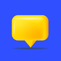 3d Speech Bubble Shapes. Vector rectangle chat box banner. Banner, sticker, tag, badge template with space for text