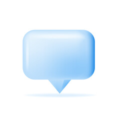 Fototapeta premium 3d Speech Bubble Shapes. Vector rectangle chat box banner. Banner, sticker, tag, badge template with space for text