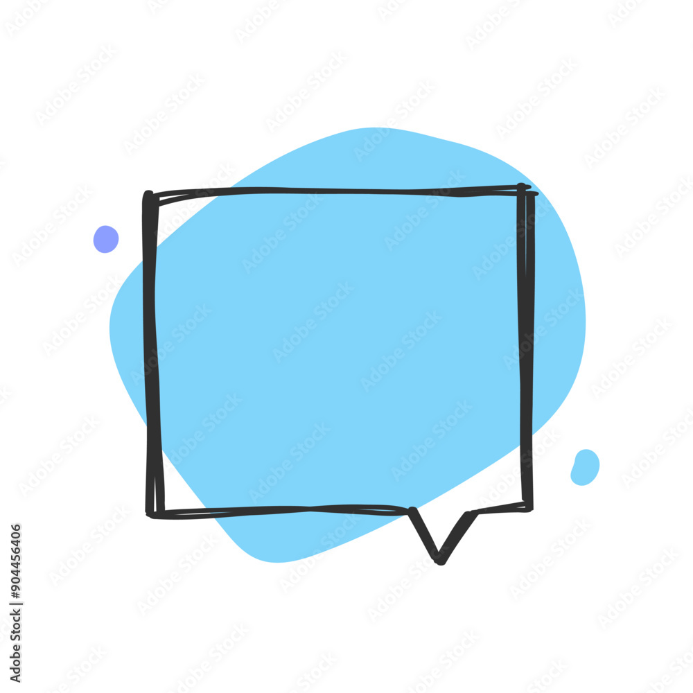 Poster simple vector illustration of a speech bubble with a color background and black outline. perfect for