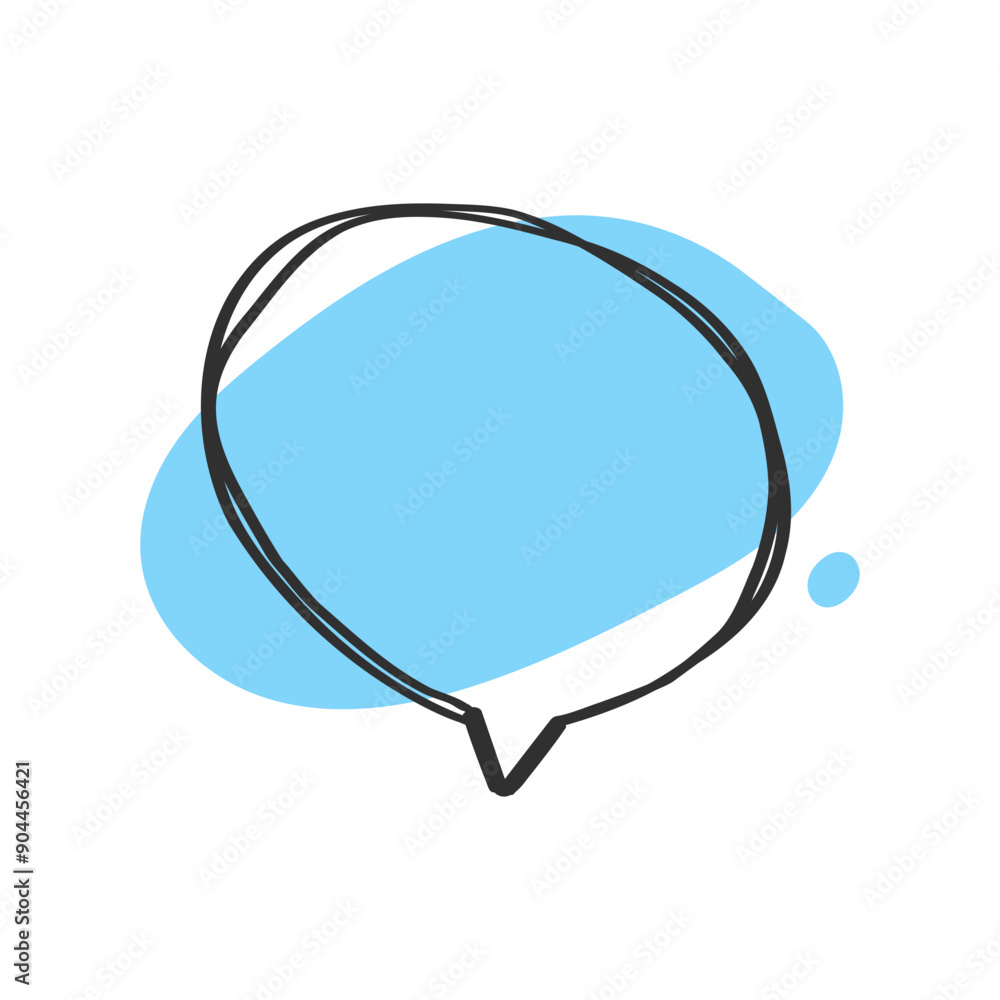 Poster simple vector illustration of a speech bubble with a color background and black outline. perfect for
