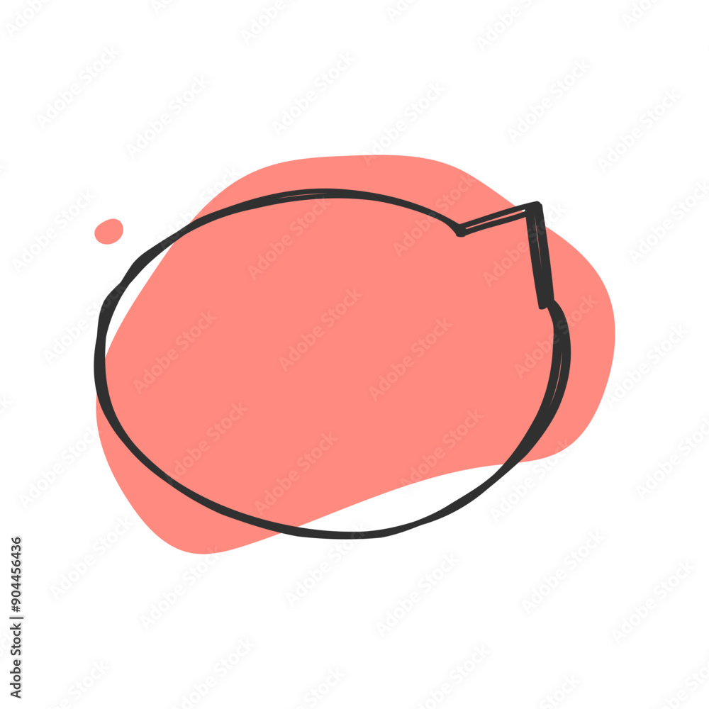 Poster simple vector illustration of a speech bubble with a color background and black outline. perfect for
