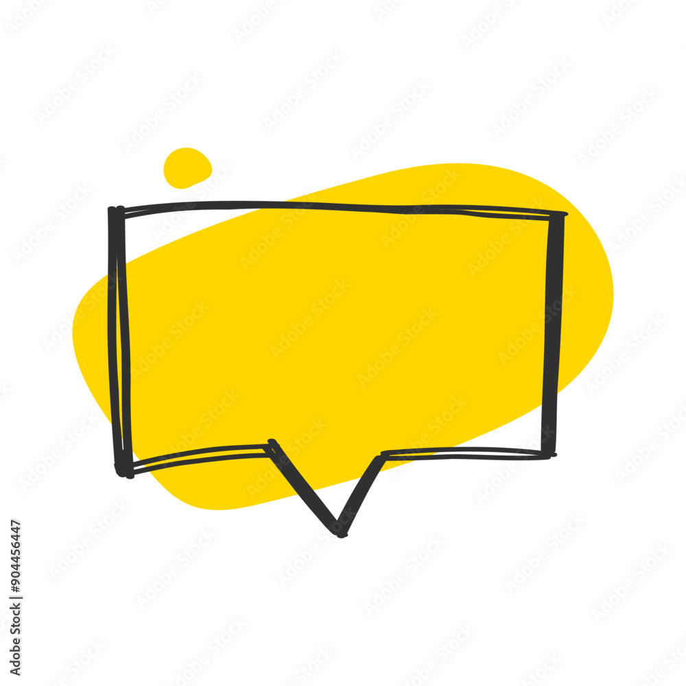 Aufkleber simple vector illustration of a speech bubble with a color background and black outline. perfect for