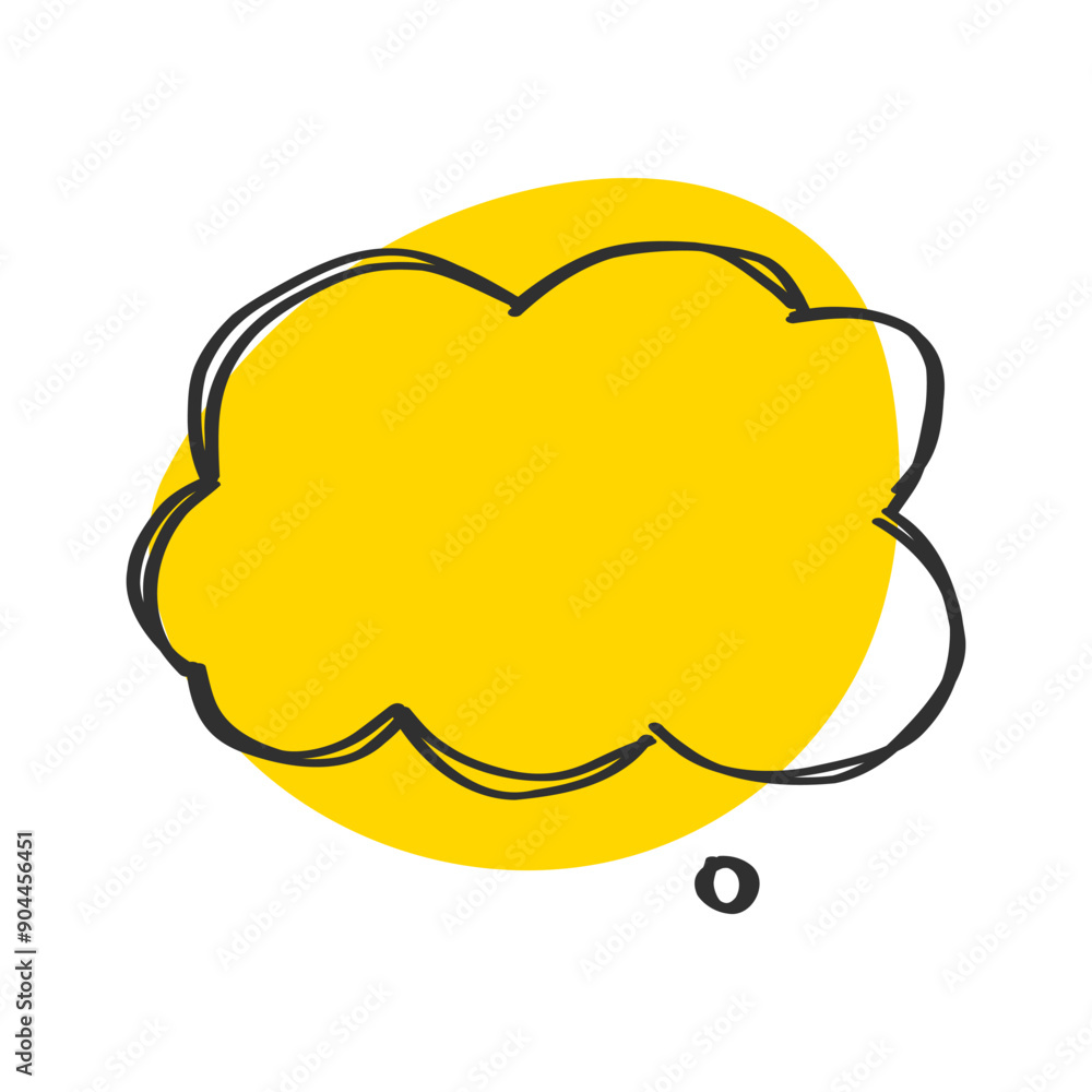 Poster simple vector illustration of a speech bubble with a color background and black outline. perfect for