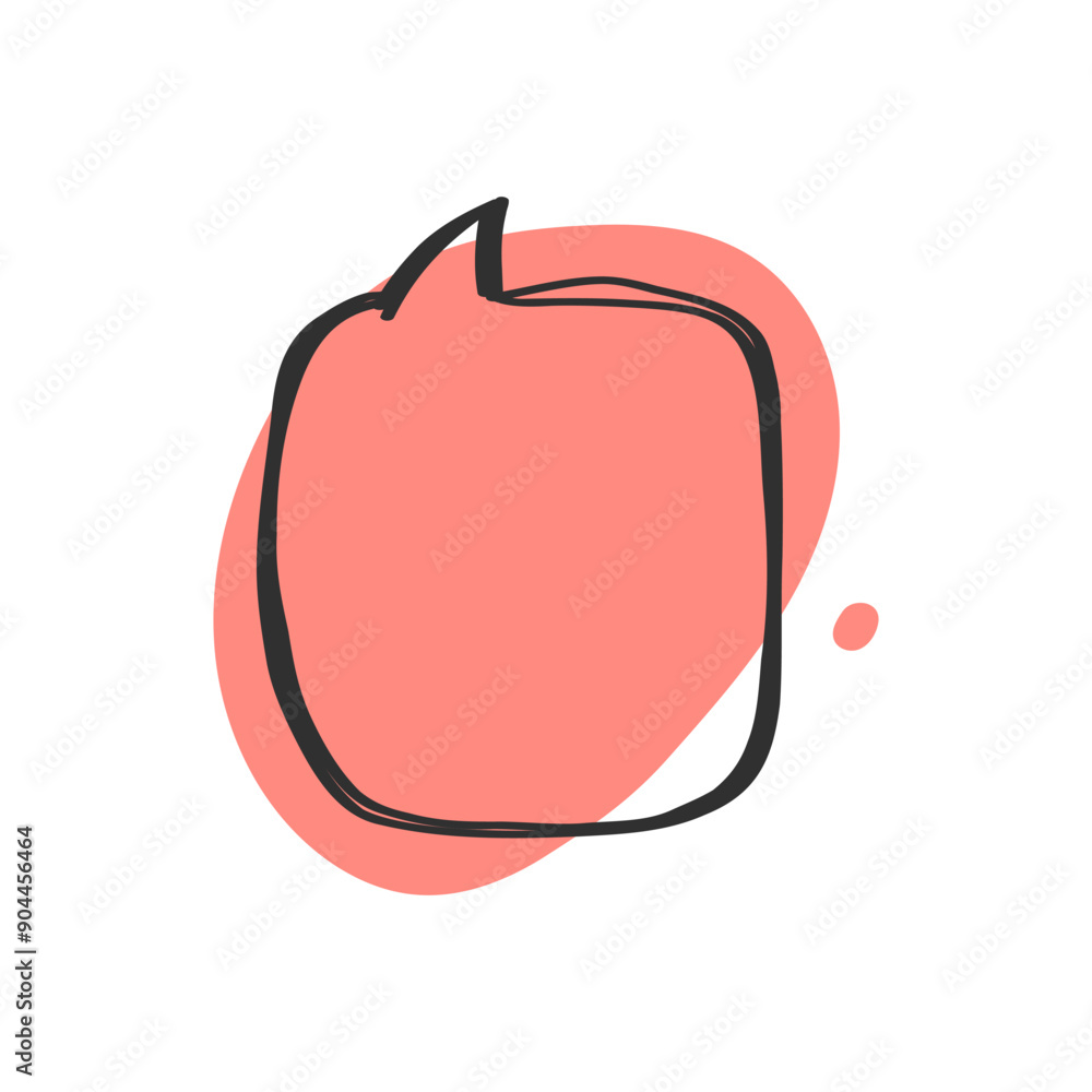 Poster simple vector illustration of a speech bubble with a color background and black outline. perfect for