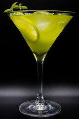 Cocktail with lime and alcohol
