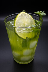Cocktail with lime and alcohol

