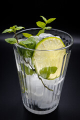 Cocktail with lime and alcohol
