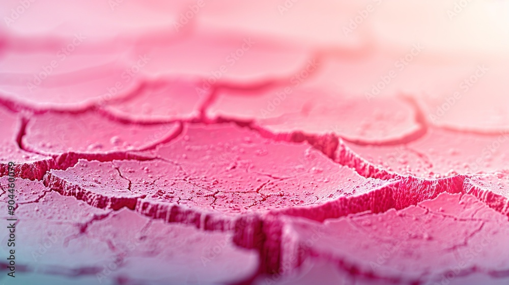 Poster a zoomed-in photo of a pastel background with a bottom design in red and blue
