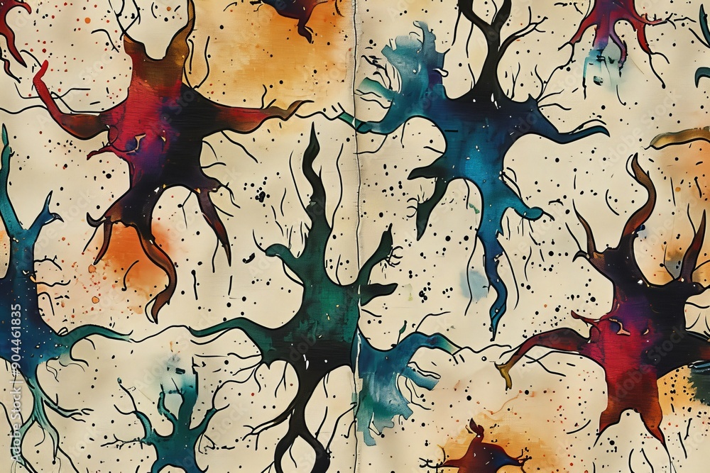 Poster artistic brain lightbulb against rustic background merging traditional art with cognitive science.