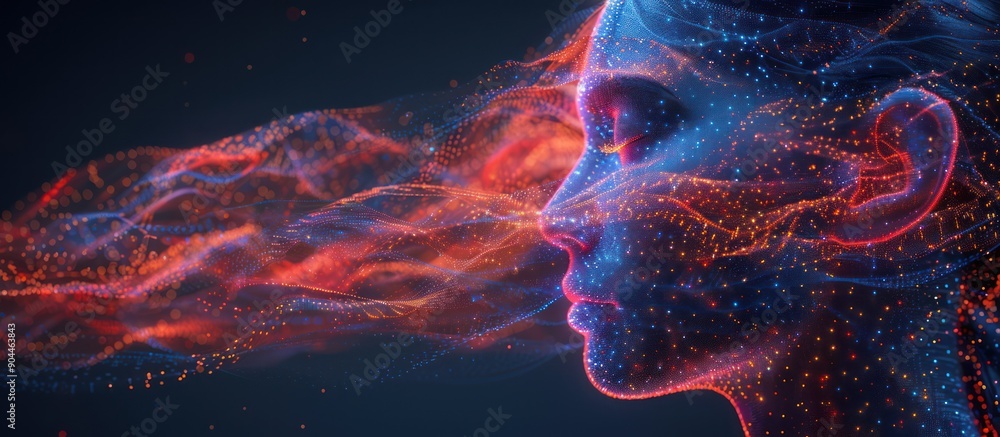 Poster Digital Portrait with Abstract Elements