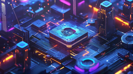 A smart contract being executed on a blockchain.