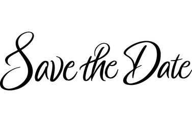 Save the Date Handwritten. Wedding Brushpen font vector. Calligraphy script. Expressive Fancy typeface. Love couple. 