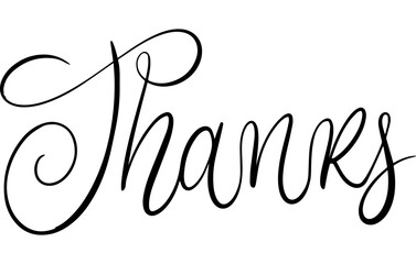 Flourish Curly Thanks Lettering. Thank you Copperplate font vector. Calligraphy script. Vintage Hand written classic elegant typeface. Thanksgiving day.
