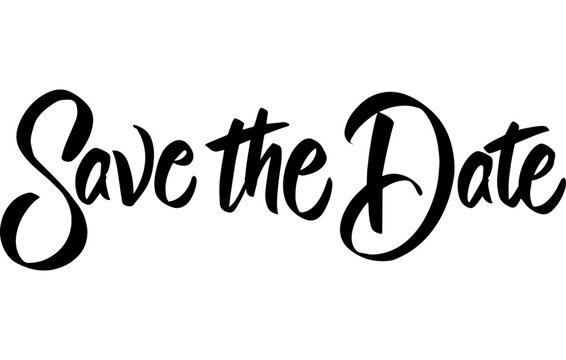 Brushpen Lettering Save the Date. Wedding font vector. Calligraphy script. Expressive Fancy Hand written typeface. Love couple. 