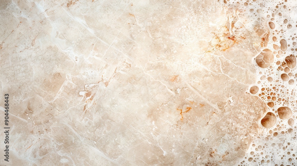 Poster a close-up view of a marble surface with water droplets on both the top and bottom